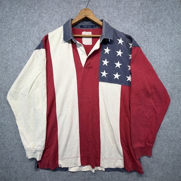 Tommy Hilfiger Other - Vintage Tommy Hilfiger Rugby Polo Shirt USA American Flag Size XL 90s